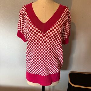 Kori Red and White Checkered Blouse